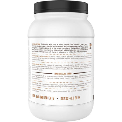 Chocolate Bone Broth Protein Powder - 100% Grass Fed Beef Bone Broth with 16g Protein & 13g Collagen per Serving - Great for Shakes & Hot Chocolate - Keto Friendly Low Carb - dailyvitalstore