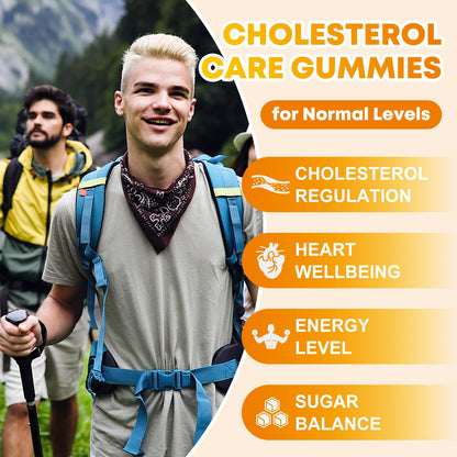 Cholesterol Supplements with 1200mg Plant Sterols & Stanols, Guggul, Bergamot, Red Yeast Rice, Cholesterol Complex Gummies Support Healthy Cholesterol Levels, Pineapple Flavor, 60 Counts - dailyvitalstore