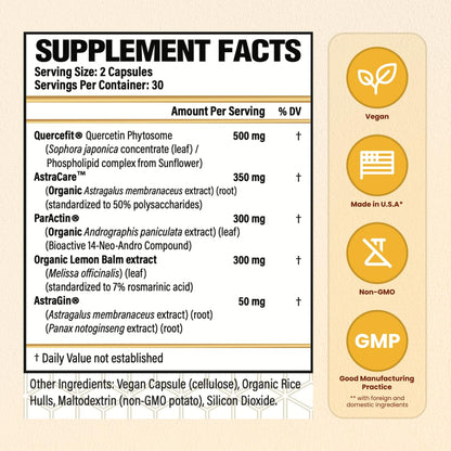 CHOQ Armor - Vegan Capsules - Professional-Grade Immune Defense - 20x Absorption Quercetin Phytosome - Andrographis - Astragalus - Supports Healthy Histamine Levels - dailyvitalstore