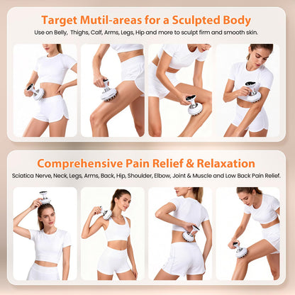 Choufaly Lymphatic Drainage Massager & Anti Cellulite Massage Tool, Helps Reduce Stretch Marks & Cellulite, for Legs, Arms & Belly, Body Sculpting Machine with Microcurrent & Light & Heat & Vibration - dailyvitalstore