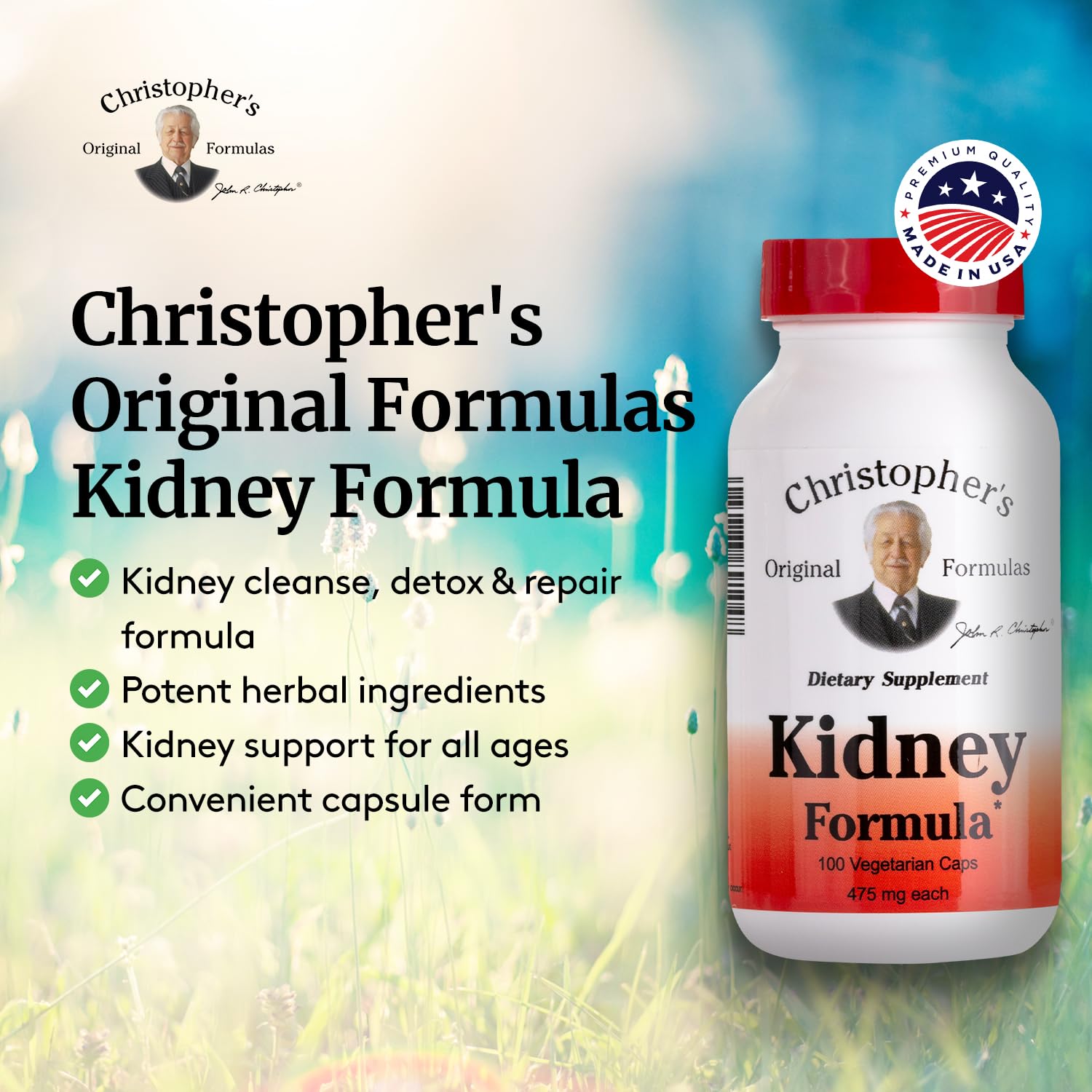 Christopher's Original Formulas Kidney Formula - Kidney Cleanse Detox & Repair Formula - Herbal Blend for Kidney Support - dailyvitalstore