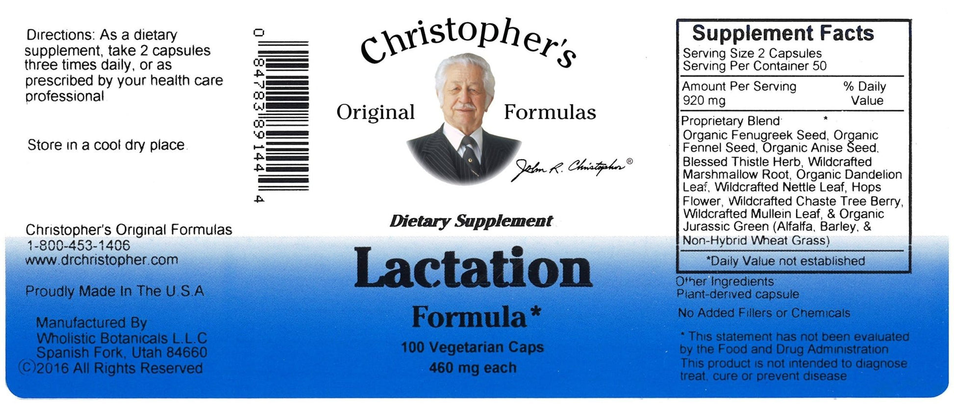 Christopher's Original Formulas Lactation Formula, 100 Capsules (Pack of 2) - dailyvitalstore