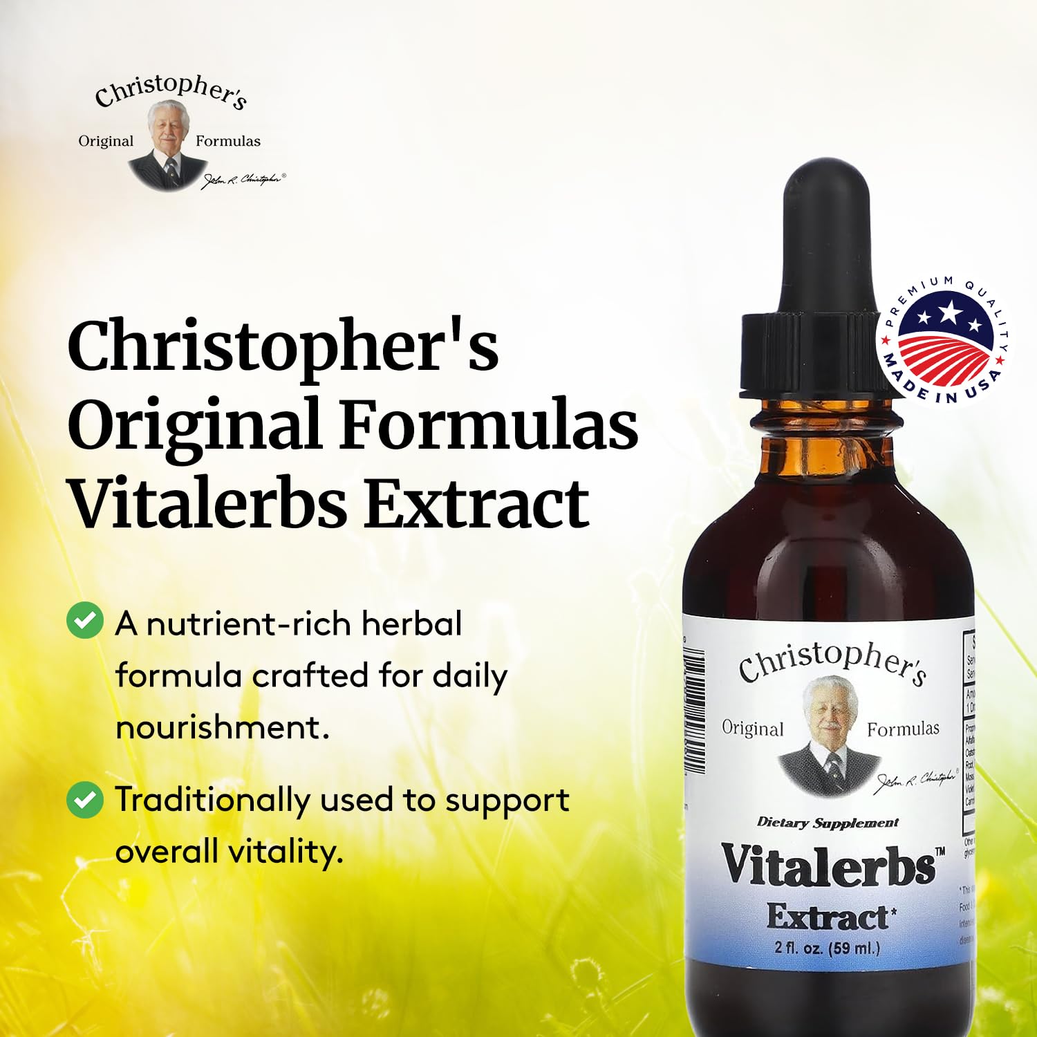 Christopher's Original Formulas Vitalerbs Extract, Nutrient-Rich Herbal Supplement, 2 oz - dailyvitalstore