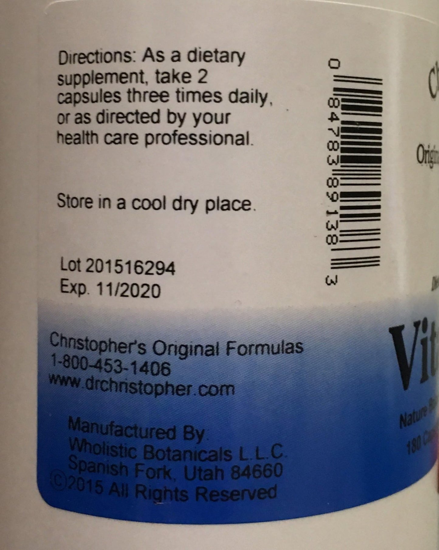 Christopher's Original Formulas Vitalerbs, Nutrient-Rich Herbal Supplement, 180 Veg Caps - dailyvitalstore