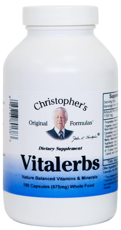 Christopher's Original Formulas Vitalerbs, Nutrient-Rich Herbal Supplement, 180 Veg Caps - dailyvitalstore