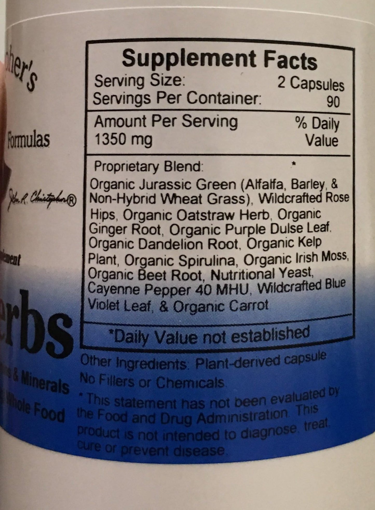 Christopher's Original Formulas Vitalerbs, Nutrient-Rich Herbal Supplement, 180 Veg Caps - dailyvitalstore