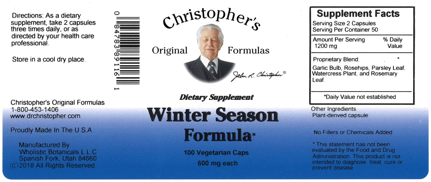 Christopher's Original Formulas Winter Season Formula, 100 Vegetarian Capsules - dailyvitalstore