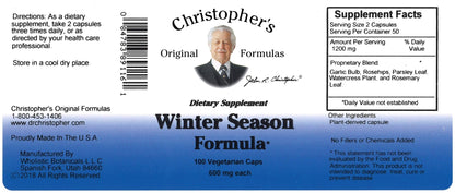 Christopher's Original Formulas Winter Season Formula, 100 Vegetarian Capsules - dailyvitalstore