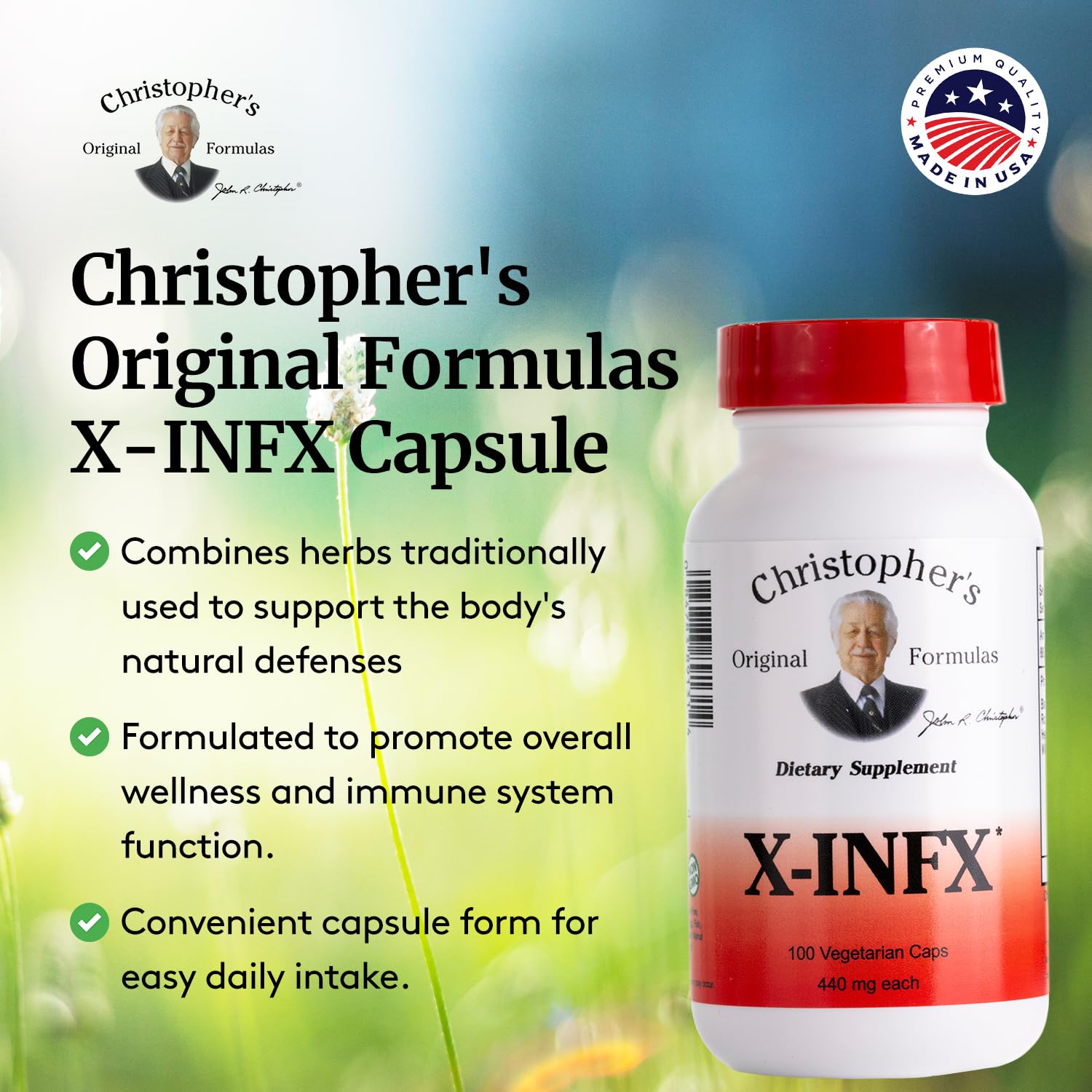 Christopher's Original Formulas X-INFX Formula, Natural Immune Support, 2 Pack, 100 Caps Each - dailyvitalstore