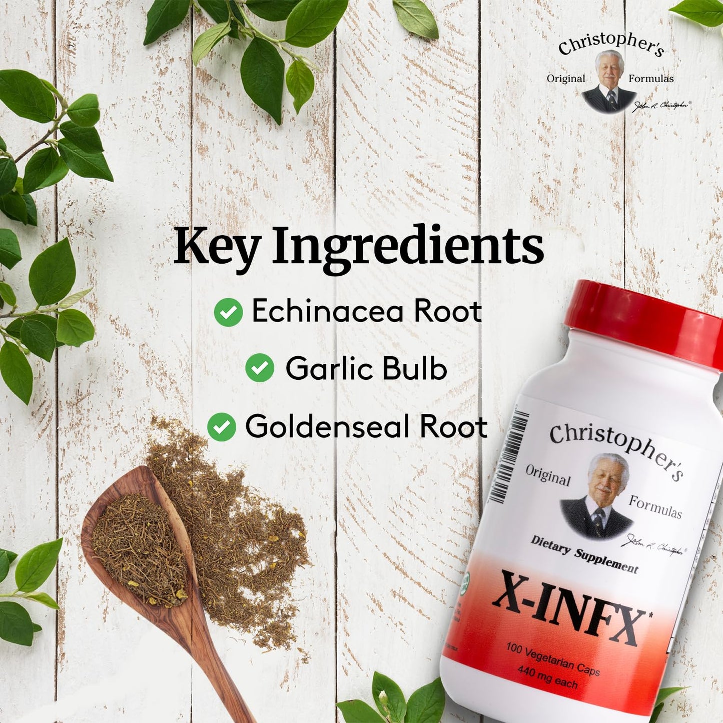 Christopher's Original Formulas X-INFX Formula, Natural Immune Support, 2 Pack, 100 Caps Each - dailyvitalstore