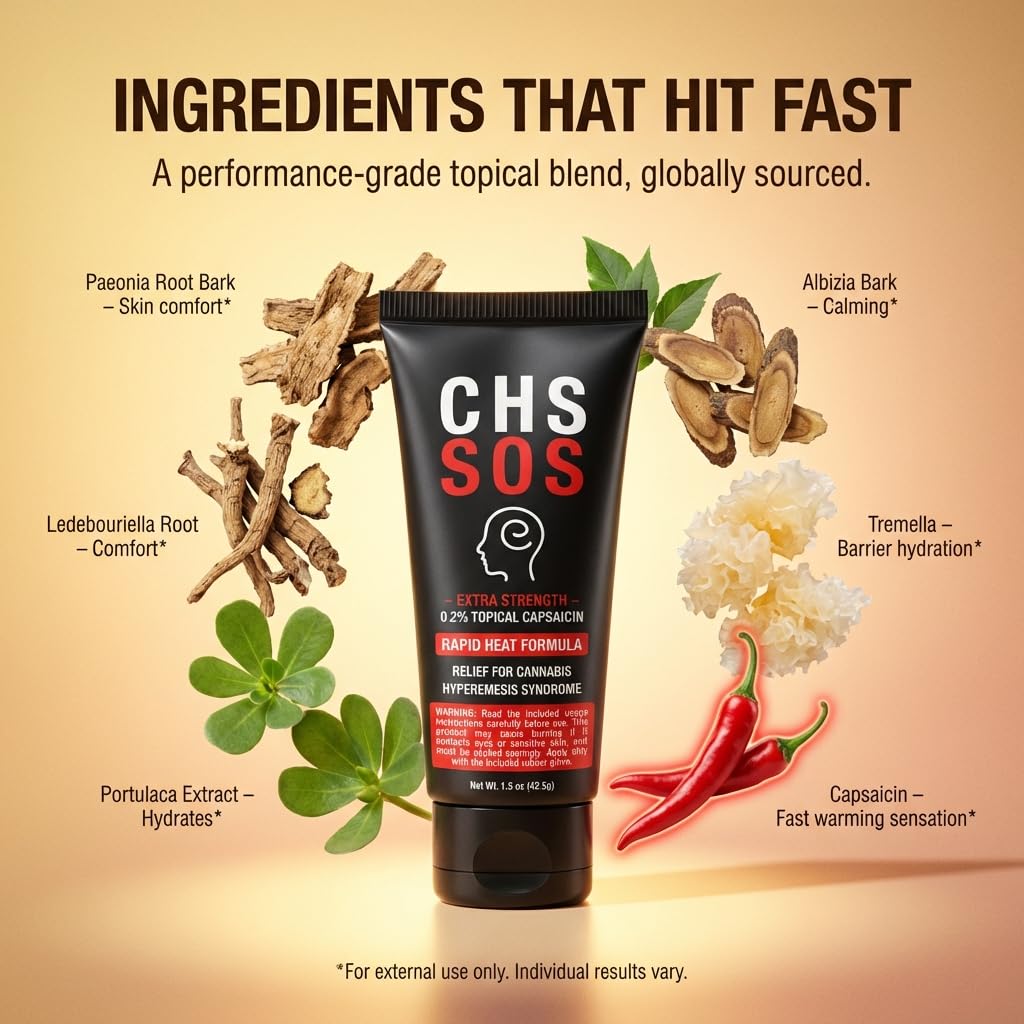 CHS SOS Warming Relief Cream – High Potency Capsaicin Topical for Abdominal & Muscle Discomfort – Soothing Warming Sensation for Targeted Comfort – Fast-Acting, Non-Greasy Formula – 1.5 oz x 2pack - dailyvitalstore
