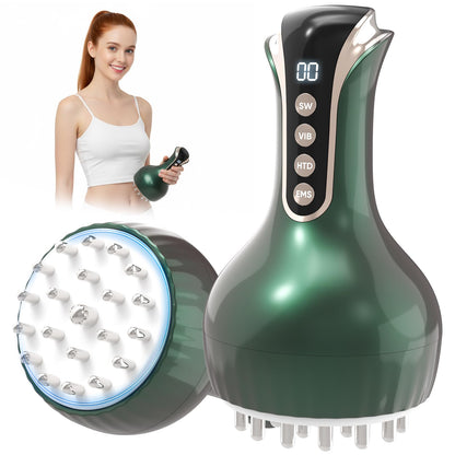 chufa Lymphatic Drainage Massager – 3-in-1 Microcurrent, Heat & Vibration Cellulite Massager for Legs/Arms/Belly, 35-Speed Adjustable, Rechargeable & Portable - dailyvitalstore