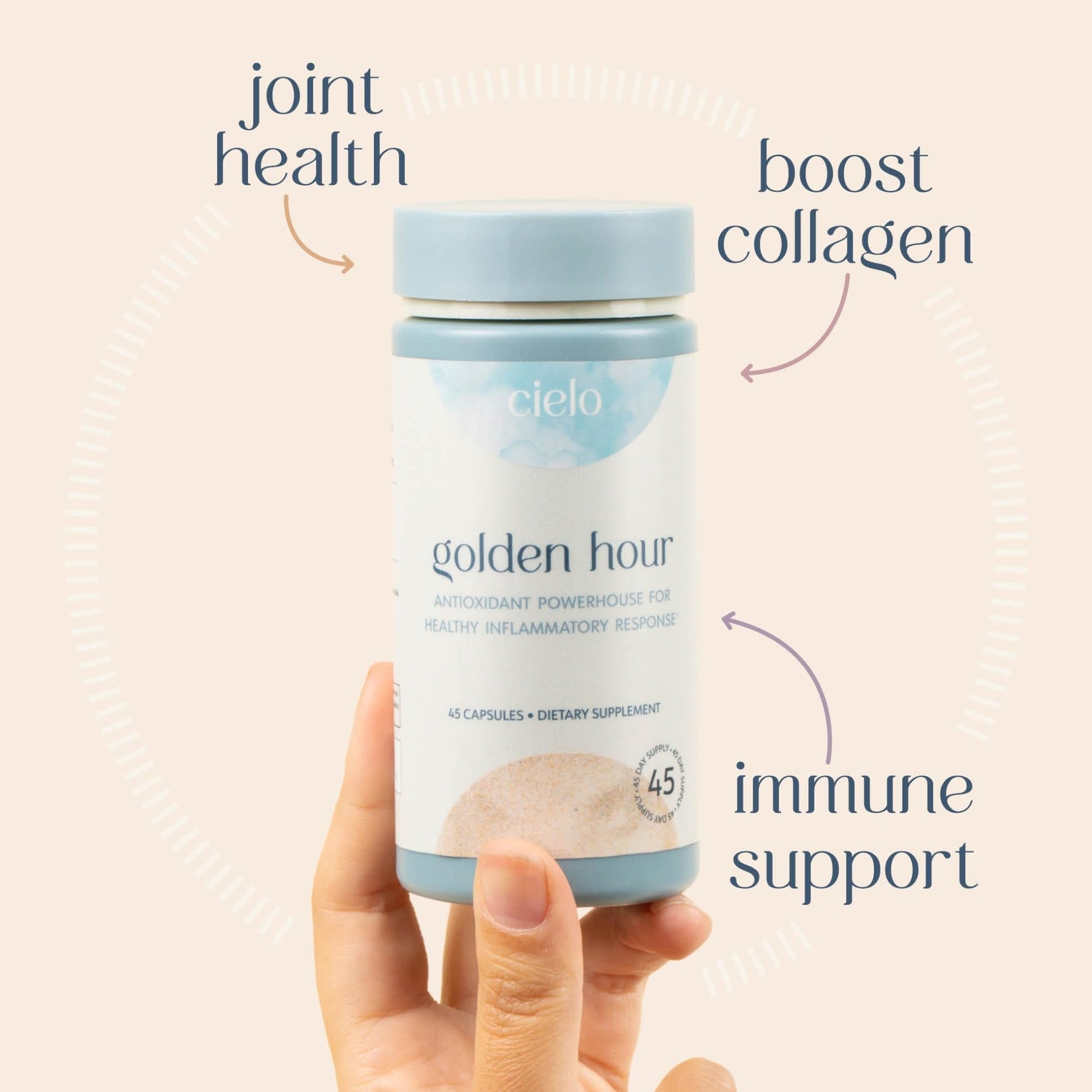Cielo Golden Hour - Antioxidant Supplement for Healthy Immune System Response - Nutritional Antioxidant Blend for Women and Men (45 Day Supply) - dailyvitalstore