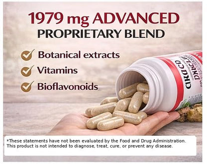 Circulation & Vein Support Supplement - Vitamins E & B3, Ginkgo Biloba, Horse Chestnut, Gotu Kola, Grape Seed, Butcher's Broom & Citrus Bioflavonoids - 1979 mg Formula - 90 Capsules - 30 Days Supply. - dailyvitalstore