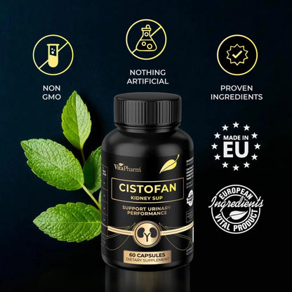 CISTOFAN Kidney Support Supplement – Herbal Formula with Java Tea, Birch Leaf, Parsley & Cranberry – Supports Urinary Tract & Kidney Function – Natural Diuresis – 60 Capsules – Non-GMO – Made in EU - dailyvitalstore