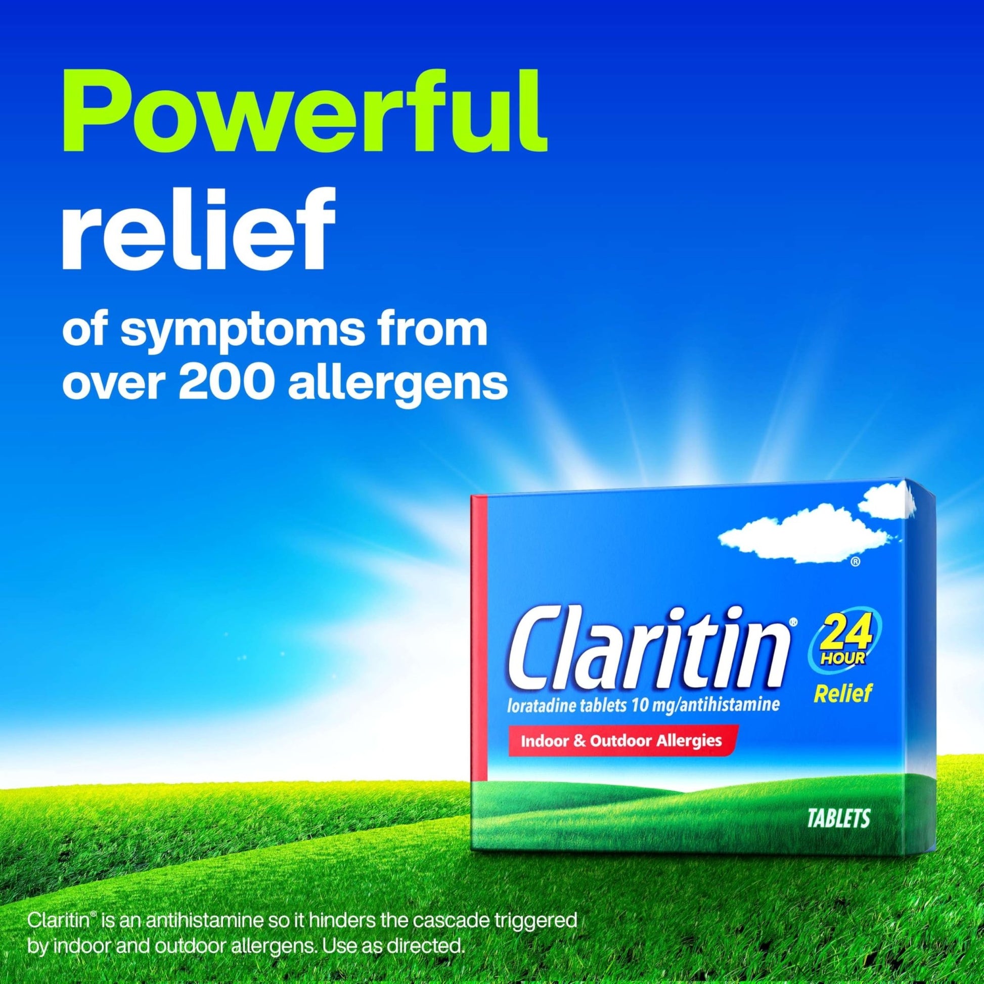 Claritin 24 HR Non Drowsy Allergy Medicine, Loratadine antihistamine tablets, 10 Ct - dailyvitalstore