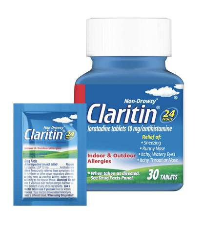 Claritin Allergy Medicine for Adults, 24-Hour Non-Drowsy Loratadine 10mg Pills, Antihistamine, 30 Tablets + 1ct On-The-Go Relief - dailyvitalstore