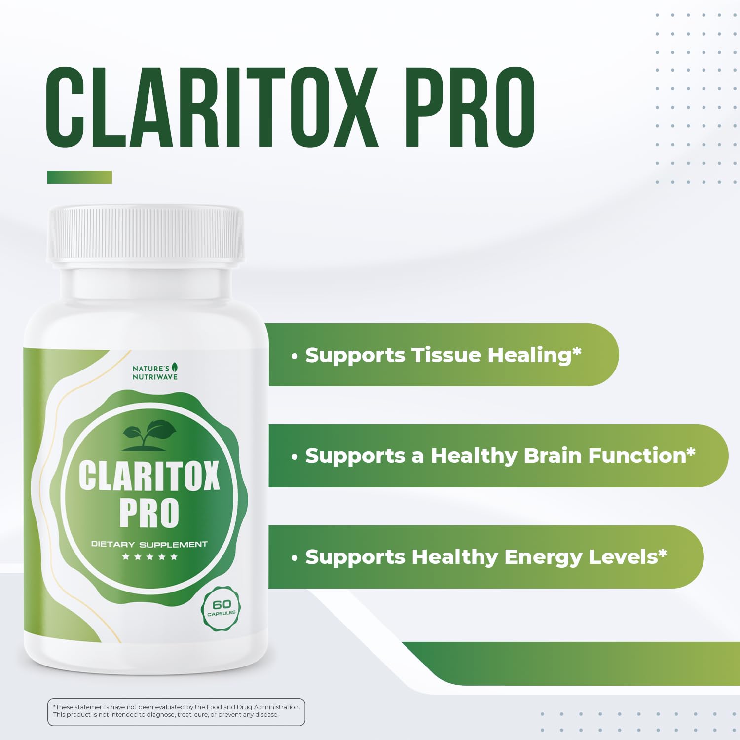 Claritox – Daily Wellness Supplement with Zinc, Chromium, Alpha Lipoic Acid, Green Tea Extract, Resveratrol & Botanical Blend – Non-GMO, Stimulant-Free Formula – 60 Caps, 30 Servings, 3 Month Supply - dailyvitalstore