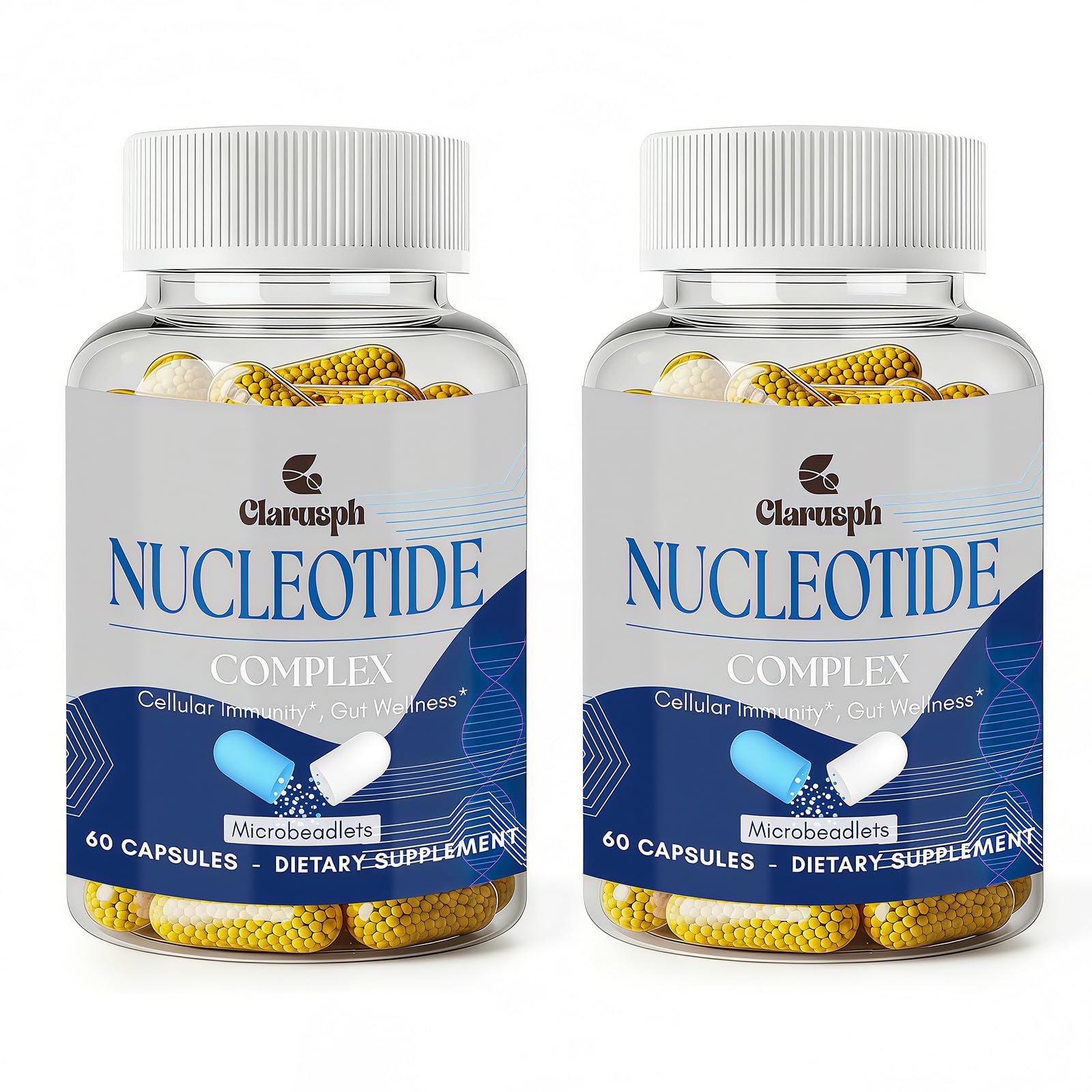 Clarusph Immunity* Supplement, Immune* Nucleotide Complex Blend 400mg Including AMP, CMP, GMP, UMP, Nucleo Immune*, 120 Capsules - dailyvitalstore