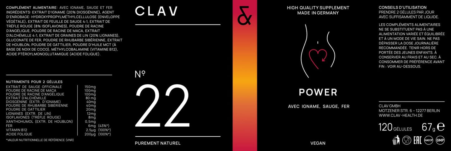 CLAV® Natural Hormone Balance for Women - PMS Relief with Siberian Rhubarb, Wild Yam & Vitex Berry - Vegan Menstrual Regulator Supplement - 120 Capsules - dailyvitalstore