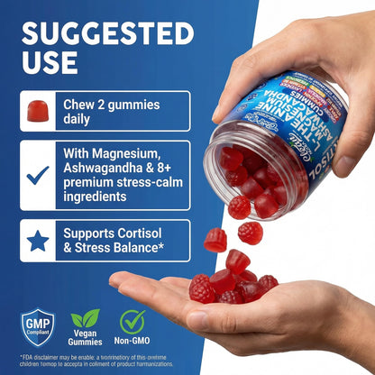 Clean Nutra Cortisol Supplement Gummies L-Theanine Magnesium Ashwagandha Apigenin Vitamin B6 Sleep and Calm Support Lavender Chicory Prebiotic Advanced Gummy Formula - dailyvitalstore