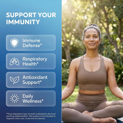 Clean Nutraceuticals Immune Defense Support Supplement 8 in 1 with Zinc 50mg Quercetin, VIT C 1000mg, Vitamin D3 5000 IU, Elderberry, Ginger - Immunity System Booster for Adults, Vegan - 60 Count - dailyvitalstore