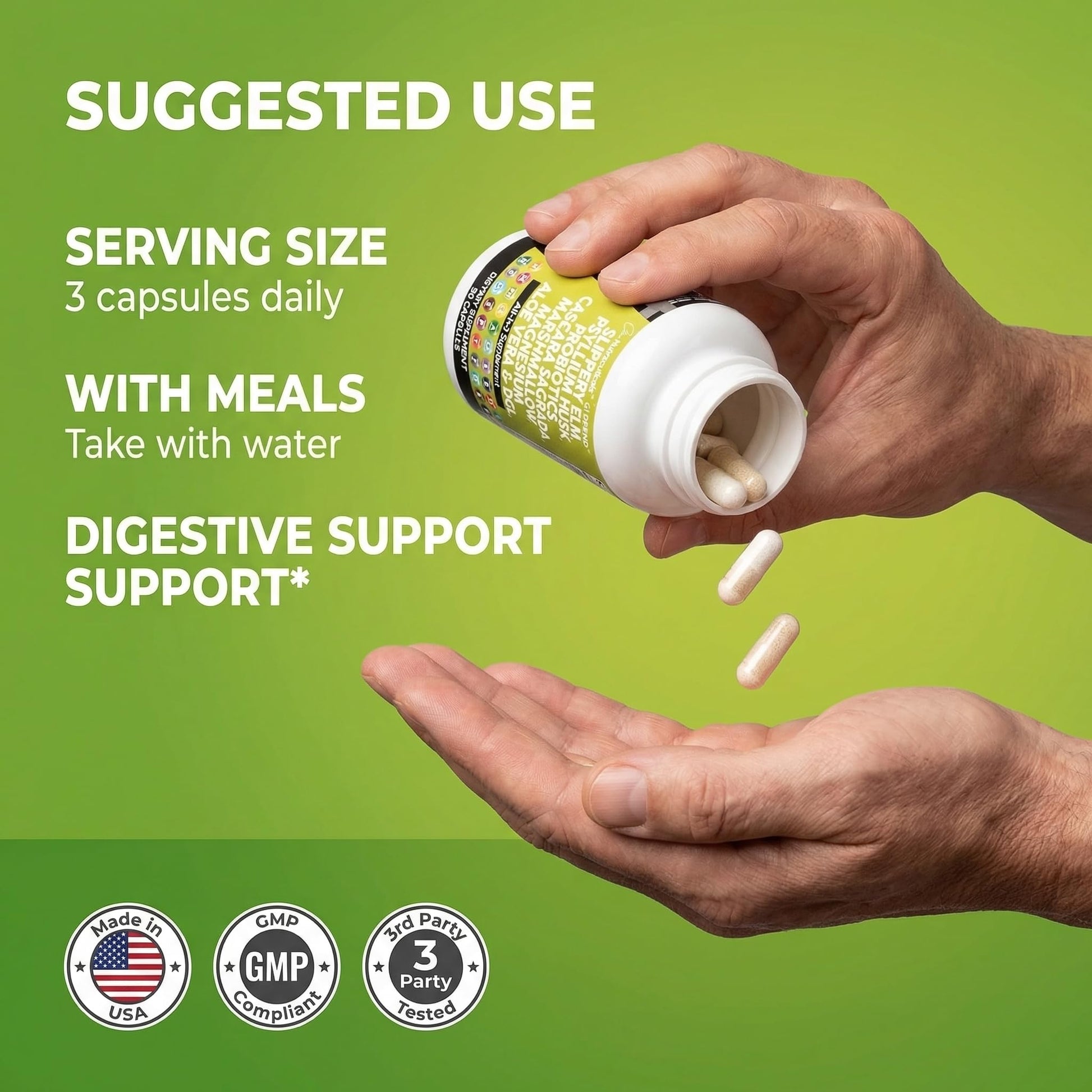 Clean Nutraceuticals Slippery Elm Psyllium Husk Pre Probiotic Digestive Gut Health Supplement with Aloe Vera Cascara Sagrada - dailyvitalstore