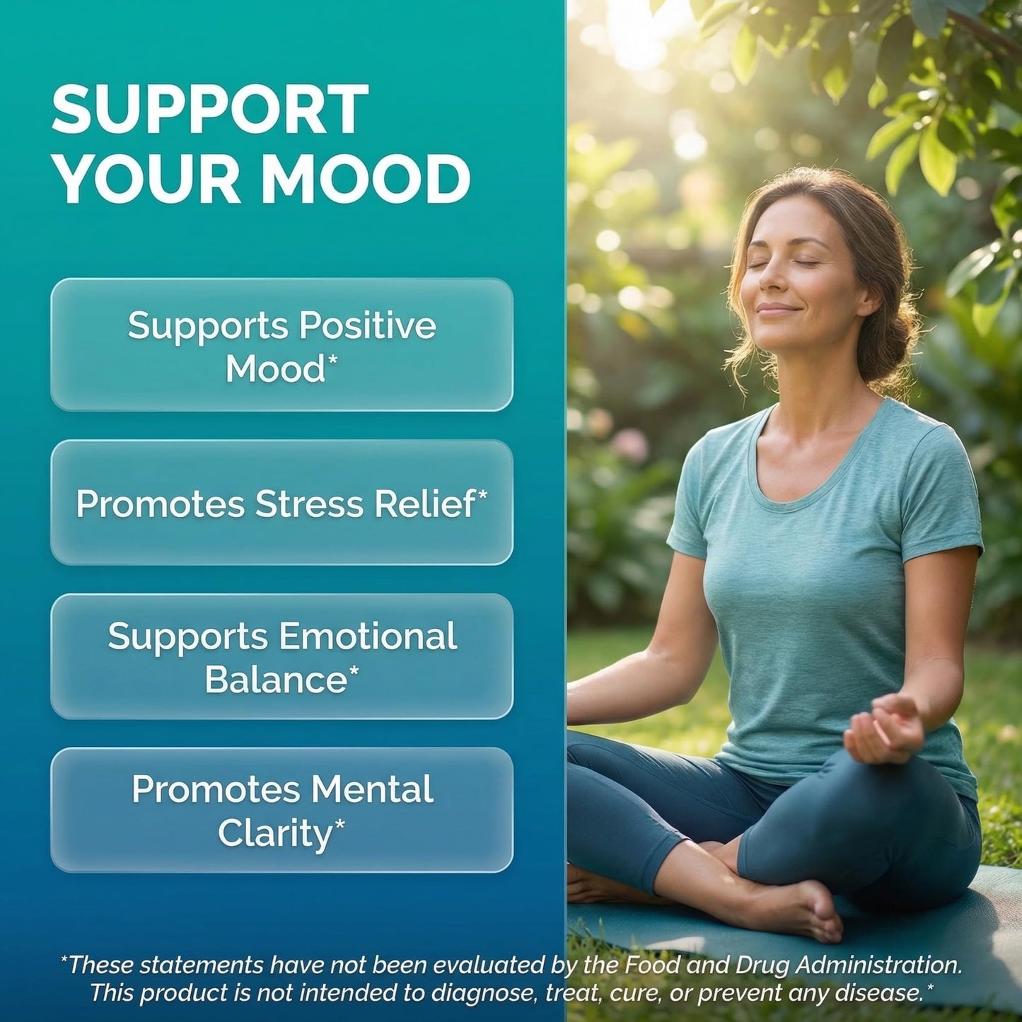 Clean Nutraceuticals St Johns Wort Rhodiola Rosea Holy Basil Ashwagandha - Mood Support for Women and Men with Vitamin C & Black Pepper Extract - 90 Caps - dailyvitalstore