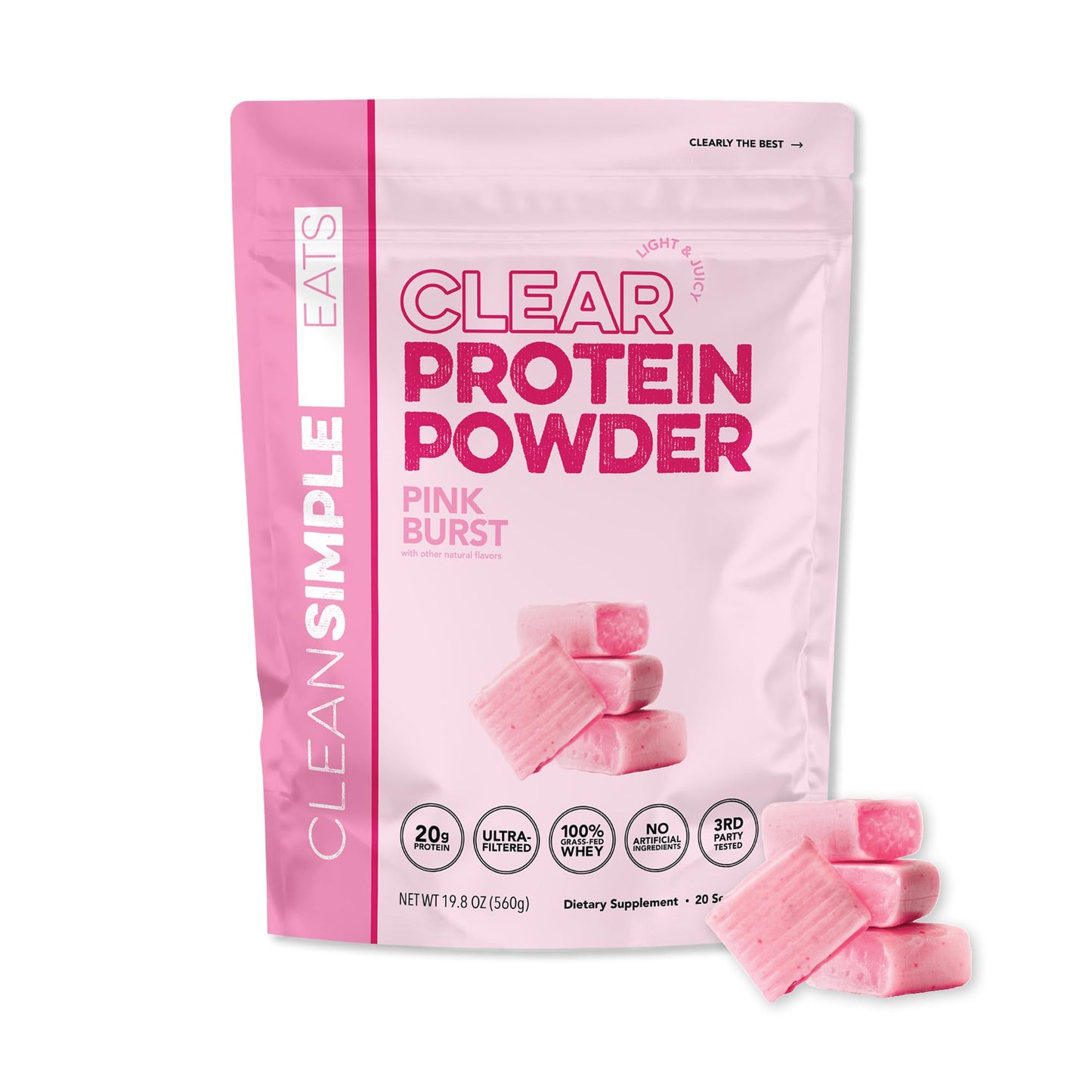 Clean Simple Eats Clear Protein Drinks, 20G Grass Fed Whey Protein Isolate, Ultra Filtered, Light & Refreshing Beverage, Low Lactose, No Artificial Ingredients, - dailyvitalstore