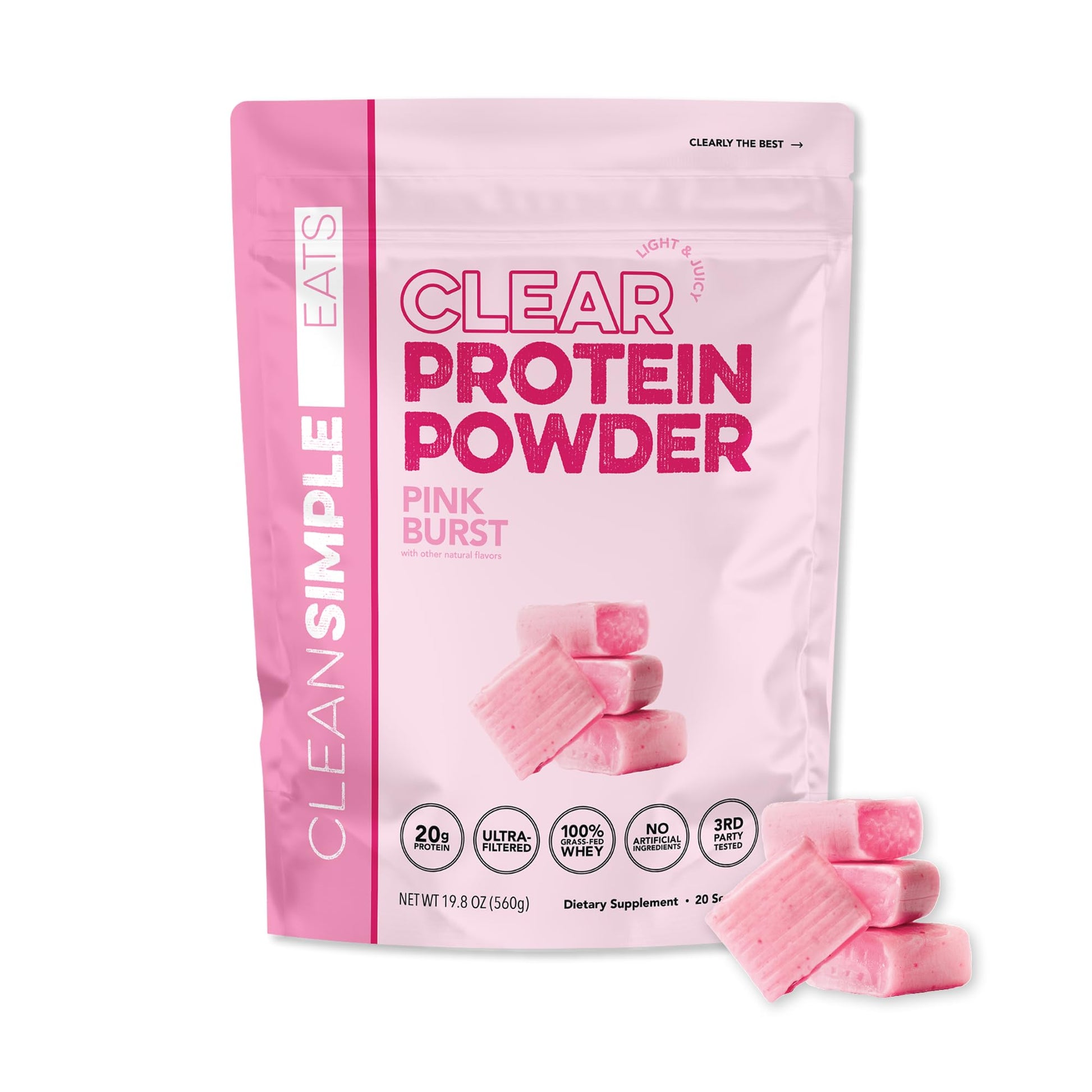 Clean Simple Eats Clear Protein Drinks, 20G Grass Fed Whey Protein Isolate, Ultra Filtered, Light & Refreshing Beverage, Low Lactose, No Artificial Ingredients, - dailyvitalstore