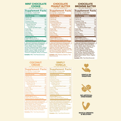 Clean Simple Eats Whey Protein Powder, Variety Pack, Naturally Sweetened Flavors, 100% Grass Fed Protein Powder with Digestive Enzymes & No Artificial Ingredients - dailyvitalstore
