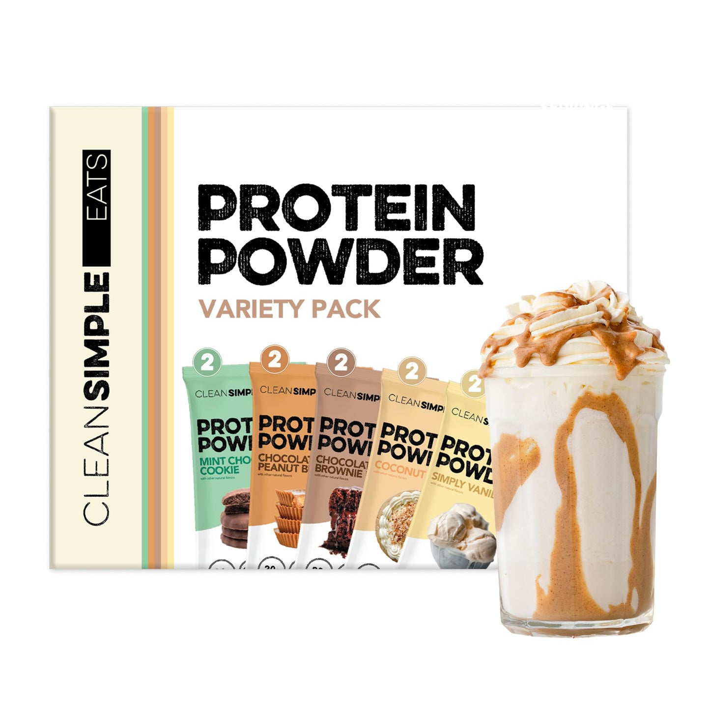 Clean Simple Eats Whey Protein Powder, Variety Pack, Naturally Sweetened Flavors, 100% Grass Fed Protein Powder with Digestive Enzymes & No Artificial Ingredients - dailyvitalstore