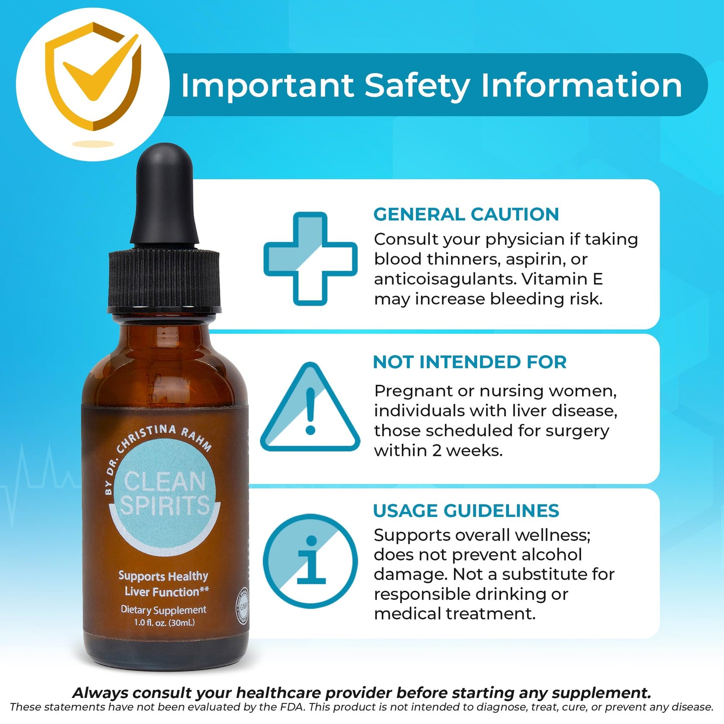 Clean Spirits Liver Cleanse Detox & Daily Support Drops by Dr. Christina Rahm | with NAC, Vitamin C & Zinc for Glutathione Production & Antioxidant Support | Patented Liquid Formula | Vegan, 1 Fl Oz - dailyvitalstore