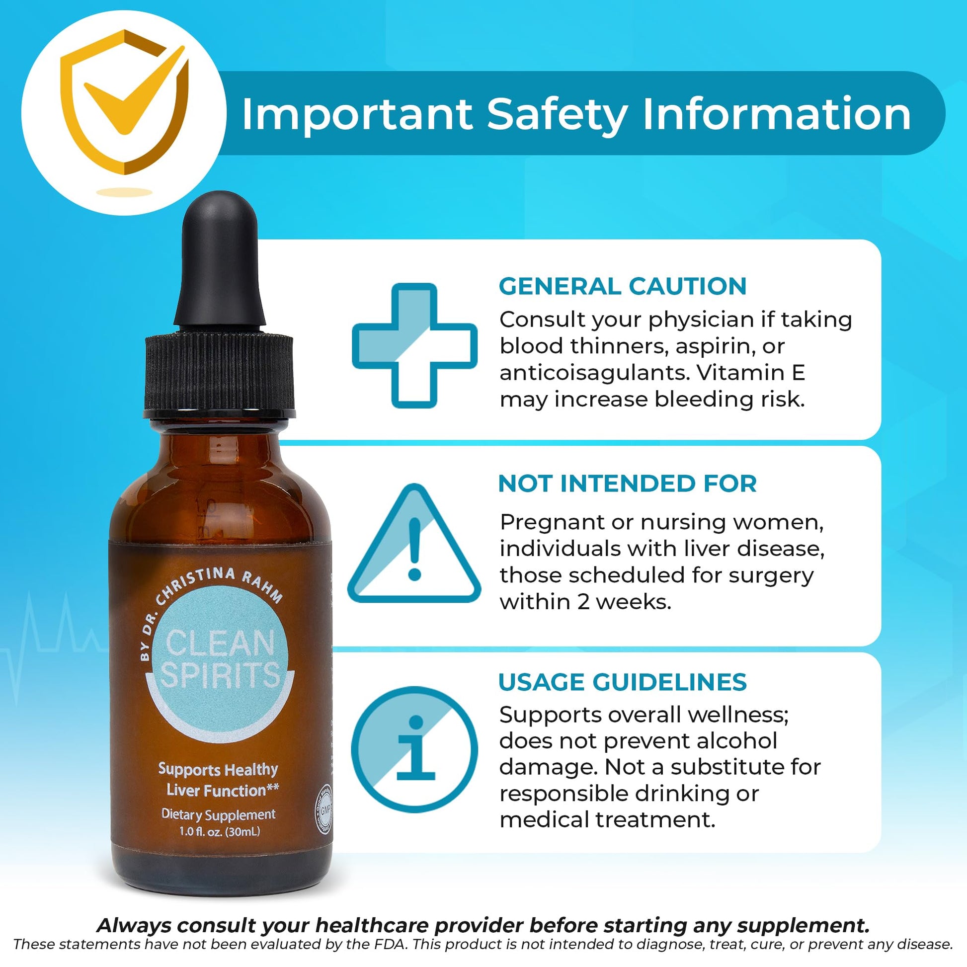 Clean Spirits Liver Cleanse Detox & Daily Support Drops by Dr. Christina Rahm | with NAC, Vitamin C & Zinc for Glutathione Production & Antioxidant Support | Patented Liquid Formula | Vegan, 1 Fl Oz - dailyvitalstore