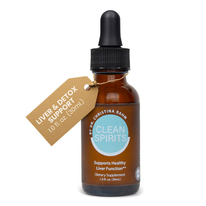 Clean Spirits Liver Cleanse Detox & Daily Support Drops by Dr. Christina Rahm | with NAC, Vitamin C & Zinc for Glutathione Production & Antioxidant Support | Patented Liquid Formula | Vegan, 1 Fl Oz - dailyvitalstore