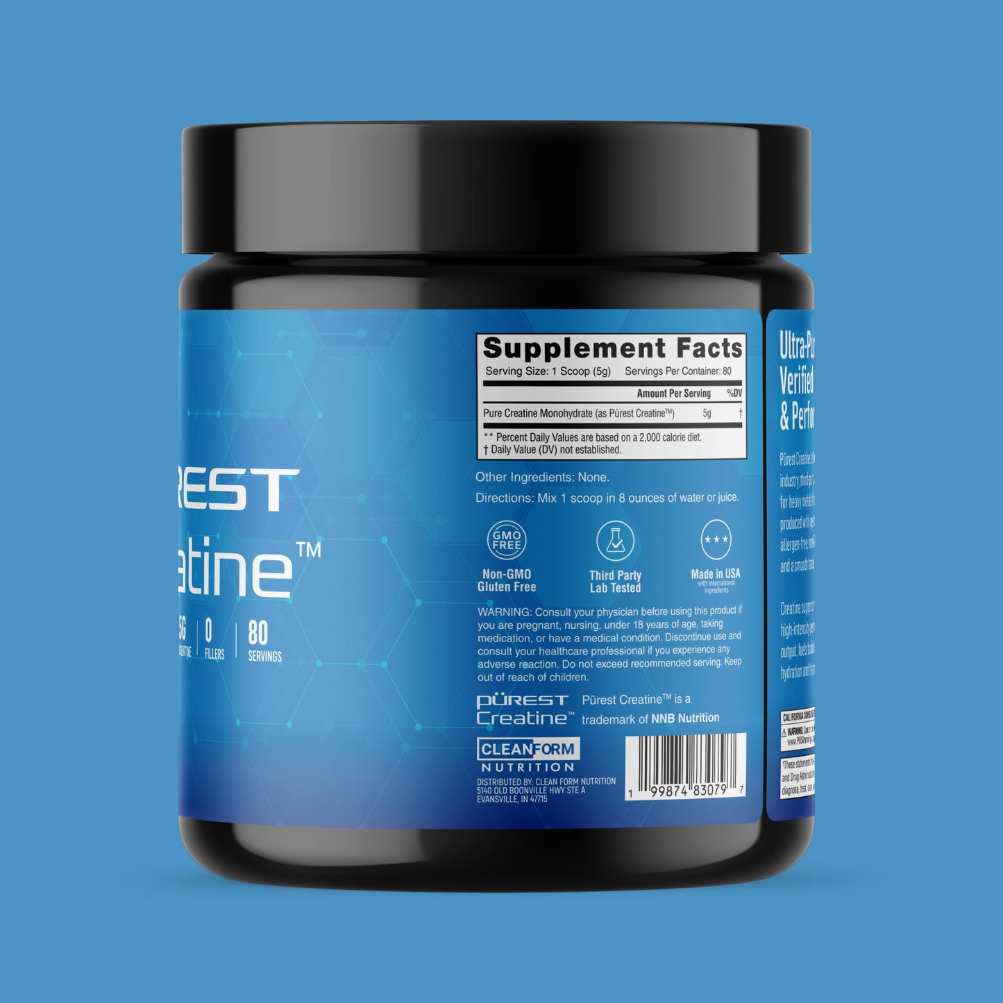 Cleanform Purest Creatine Monohydrate Powder - Ultra-Pure Micronized Supplement for Explosive Strength, Lean Muscle Growth - dailyvitalstore