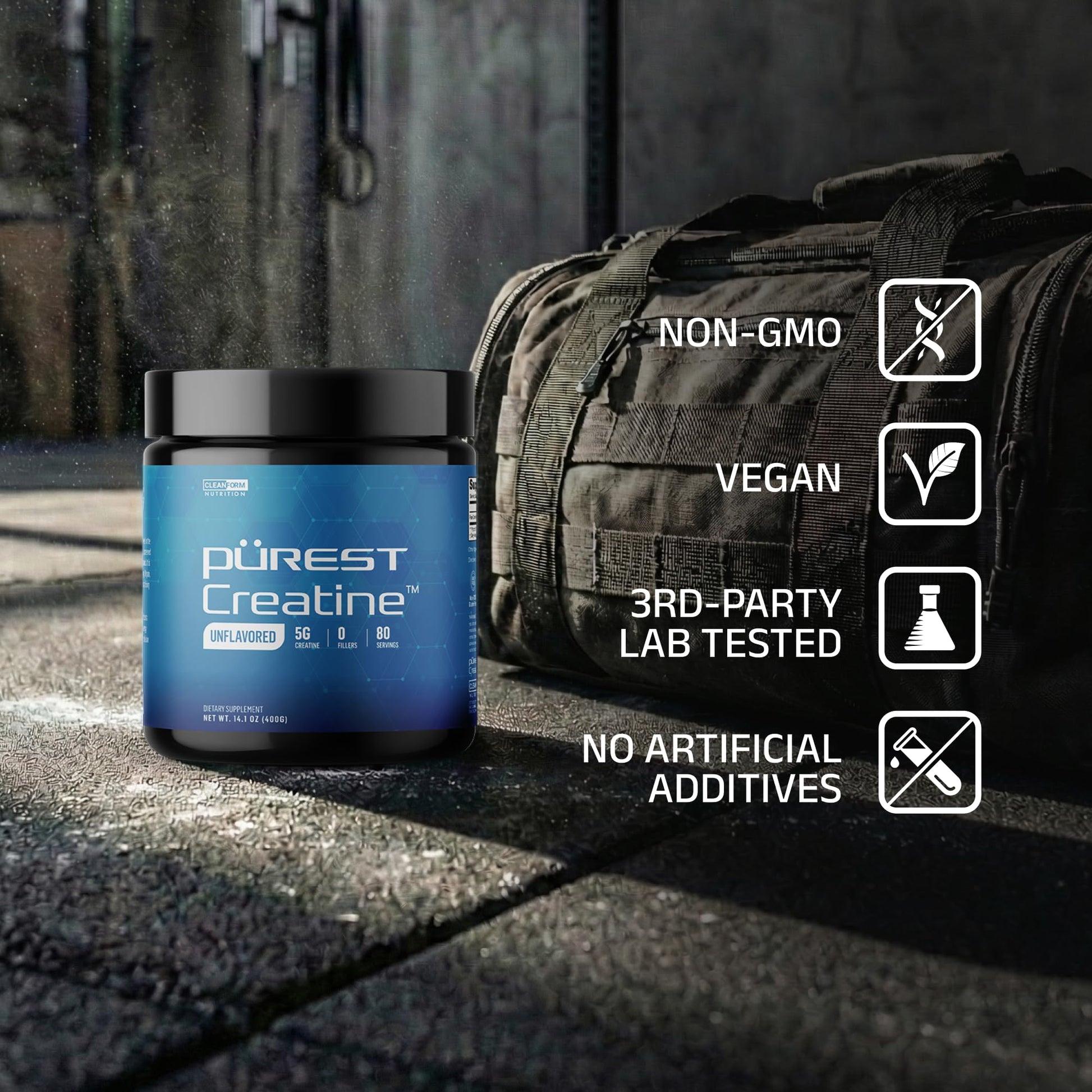 Cleanform Purest Creatine Monohydrate Powder - Ultra-Pure Micronized Supplement for Explosive Strength, Lean Muscle Growth - dailyvitalstore