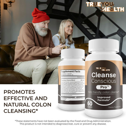 Cleanse Conscious Pro - Improved Formula - Our Best Keto Friendly Colon Cleanse Capsules - Keto Colon Detox Pills for Women & Men - dailyvitalstore
