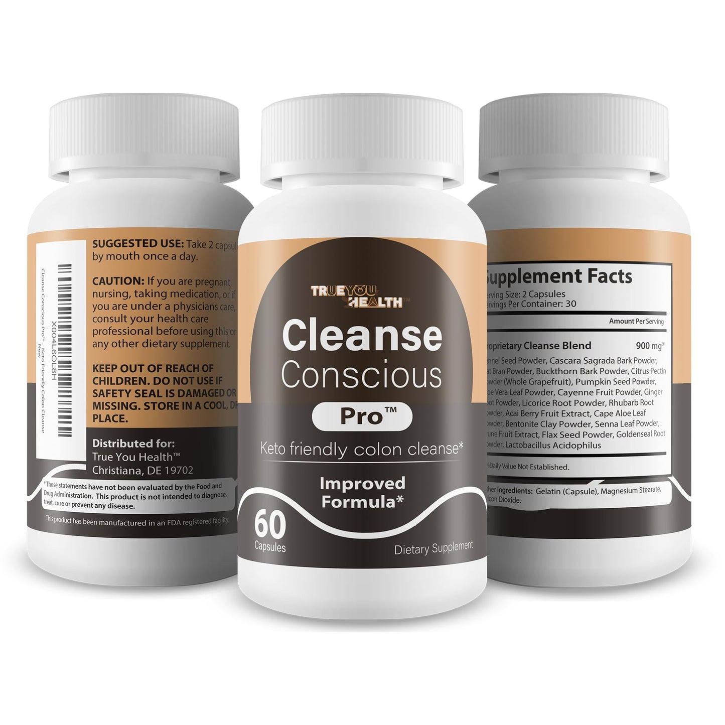 Cleanse Conscious Pro - Improved Formula - Our Best Keto Friendly Colon Cleanse Capsules - Keto Colon Detox Pills for Women & Men - dailyvitalstore