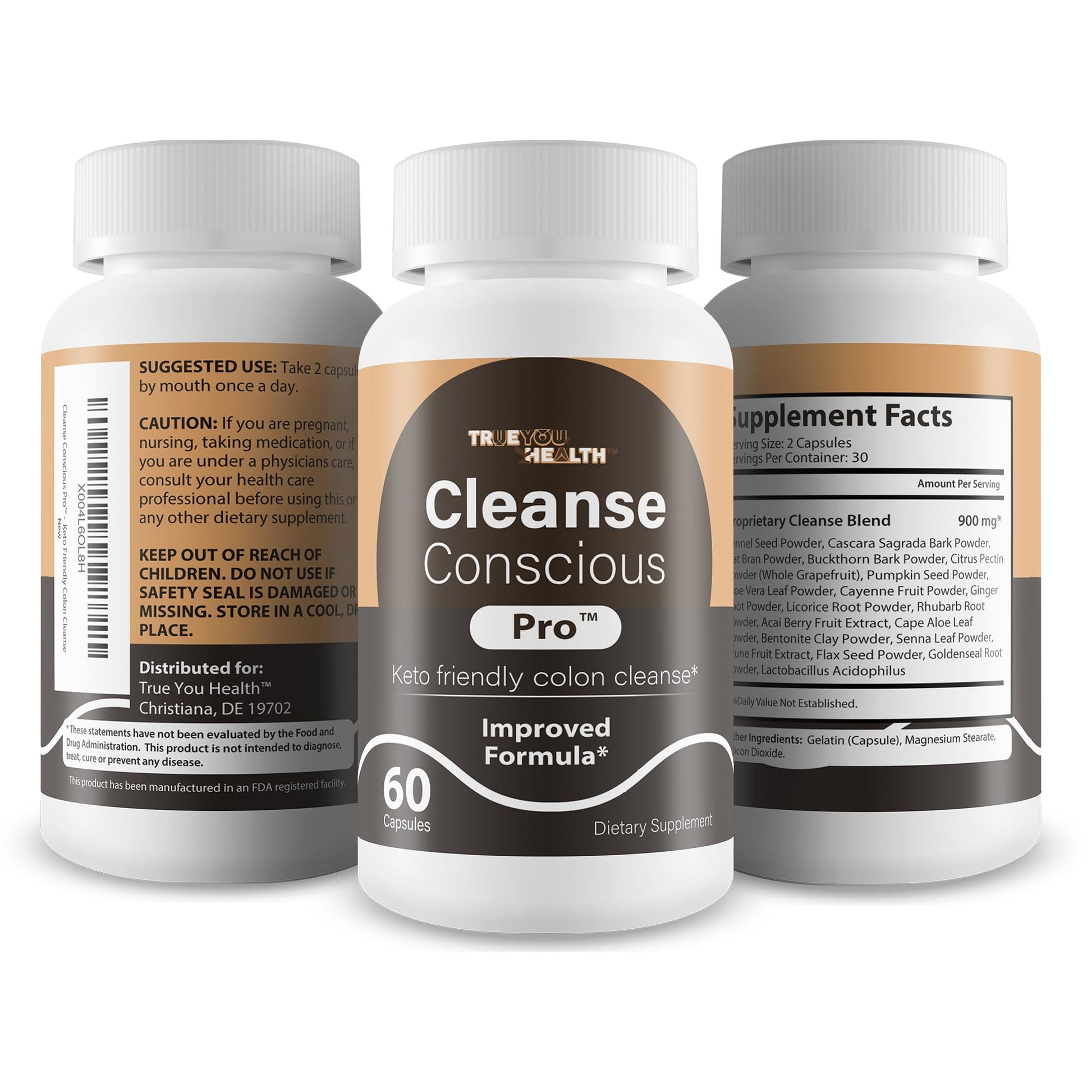Cleanse Conscious Pro - Improved Formula - Our Best Keto Friendly Colon Cleanse Capsules - Keto Colon Detox Pills for Women & Men - dailyvitalstore