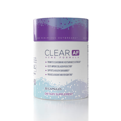 Clear AF Clear Skin Supplement | Skin Barrier Hydration & Clear Complexion Support with Vegan Ceramides, Zinc, Vitamin D3, B6, Riboflavin & Thiamine | Vegan Capsules | 30-Day Supply - dailyvitalstore