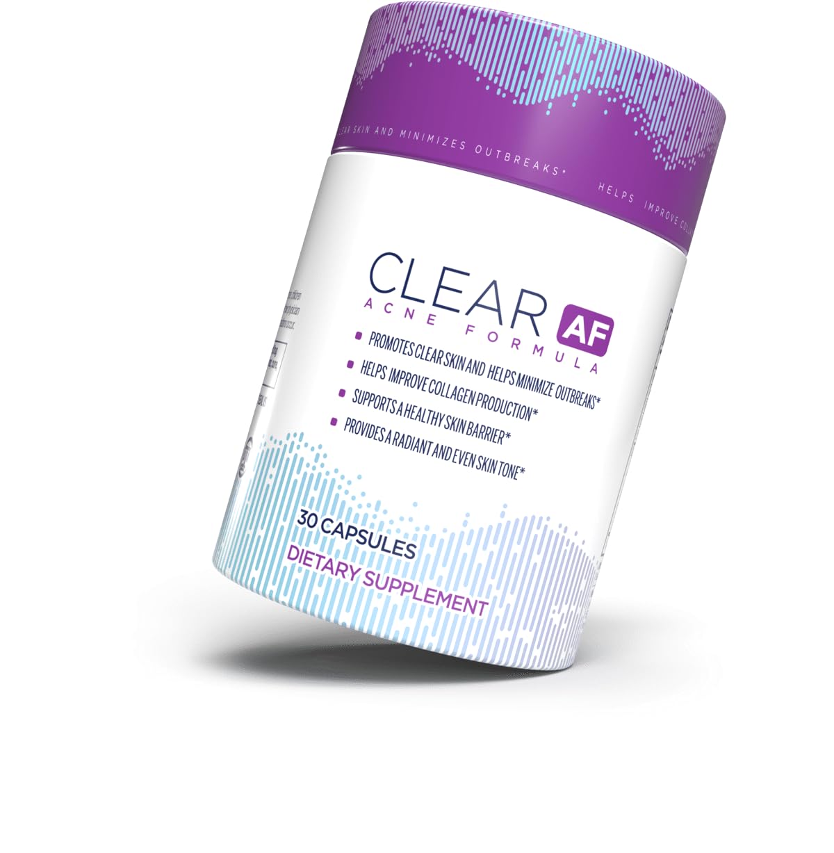 Clear AF Clear Skin Supplement | Skin Barrier Hydration & Clear Complexion Support with Vegan Ceramides, Zinc, Vitamin D3, B6, Riboflavin & Thiamine | Vegan Capsules | 30-Day Supply - dailyvitalstore
