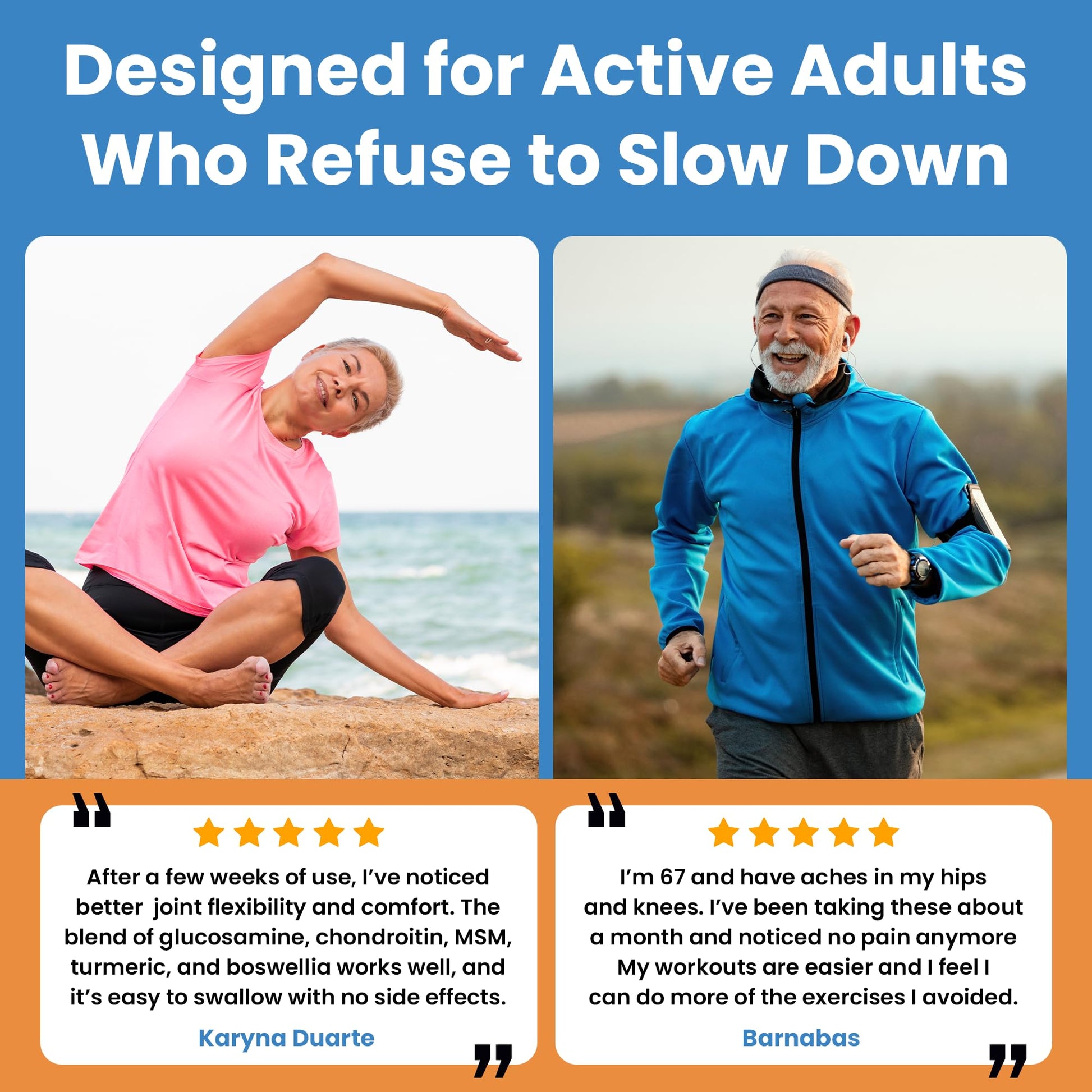 Clear Joint Support - 1500mg Glucosamine Chondroitin MSM - 8 in 1 Joint Health Supplement with Turmeric and Boswellia for Men & Women, Knee, Hip & Back Support, Made in USA, 90 Capsules - dailyvitalstore