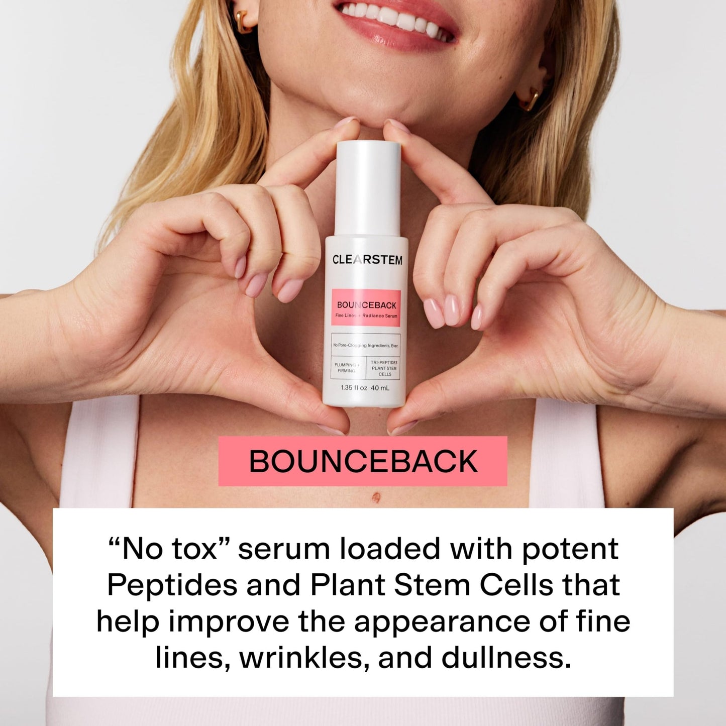 CLEARSTEM BOUNCEBACK Radiant Facial Serum - Peptide Serum for Hydration & Smooth-Looking Skin with Tri-Peptides and Mango Fruit Extracts - dailyvitalstore