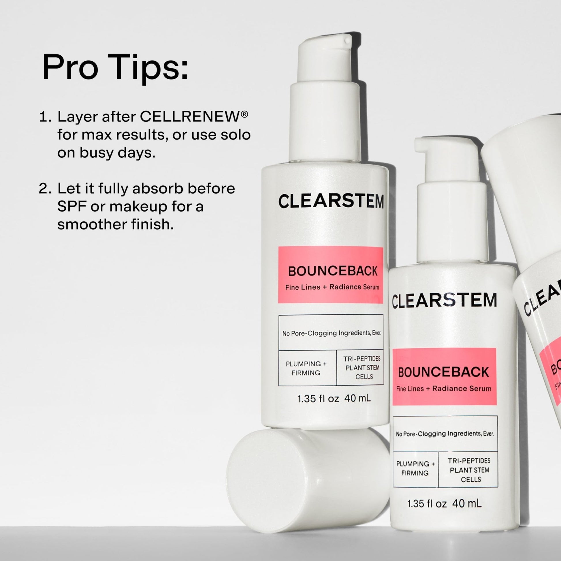 CLEARSTEM BOUNCEBACK Radiant Facial Serum - Peptide Serum for Hydration & Smooth-Looking Skin with Tri-Peptides and Mango Fruit Extracts - dailyvitalstore