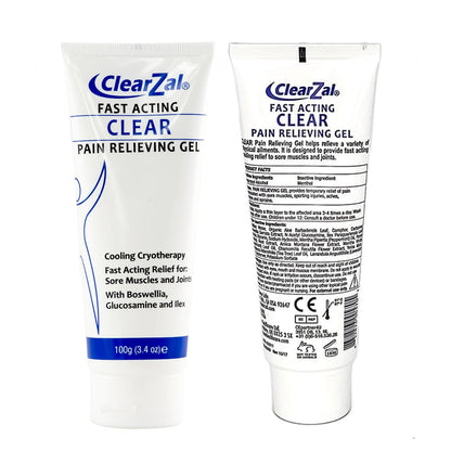 ClearZal Fast Acting Clear Pain Relieving Gel with Cooling Cryotherapy, Boswellia and Glucosamine for Sore Muscles and Joints, Soothing Cooling Gel 3.4 oz - dailyvitalstore