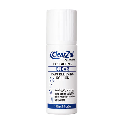 ClearZal Fast Acting Clear Pain Relieving Roll On Cooling Relief of Joint Pain, Muscle Pain, Muscle Soreness, and Swelling from Bruises or Injury - Non-Greasy - Homeopathy, 3.4oz Made in USA - dailyvitalstore