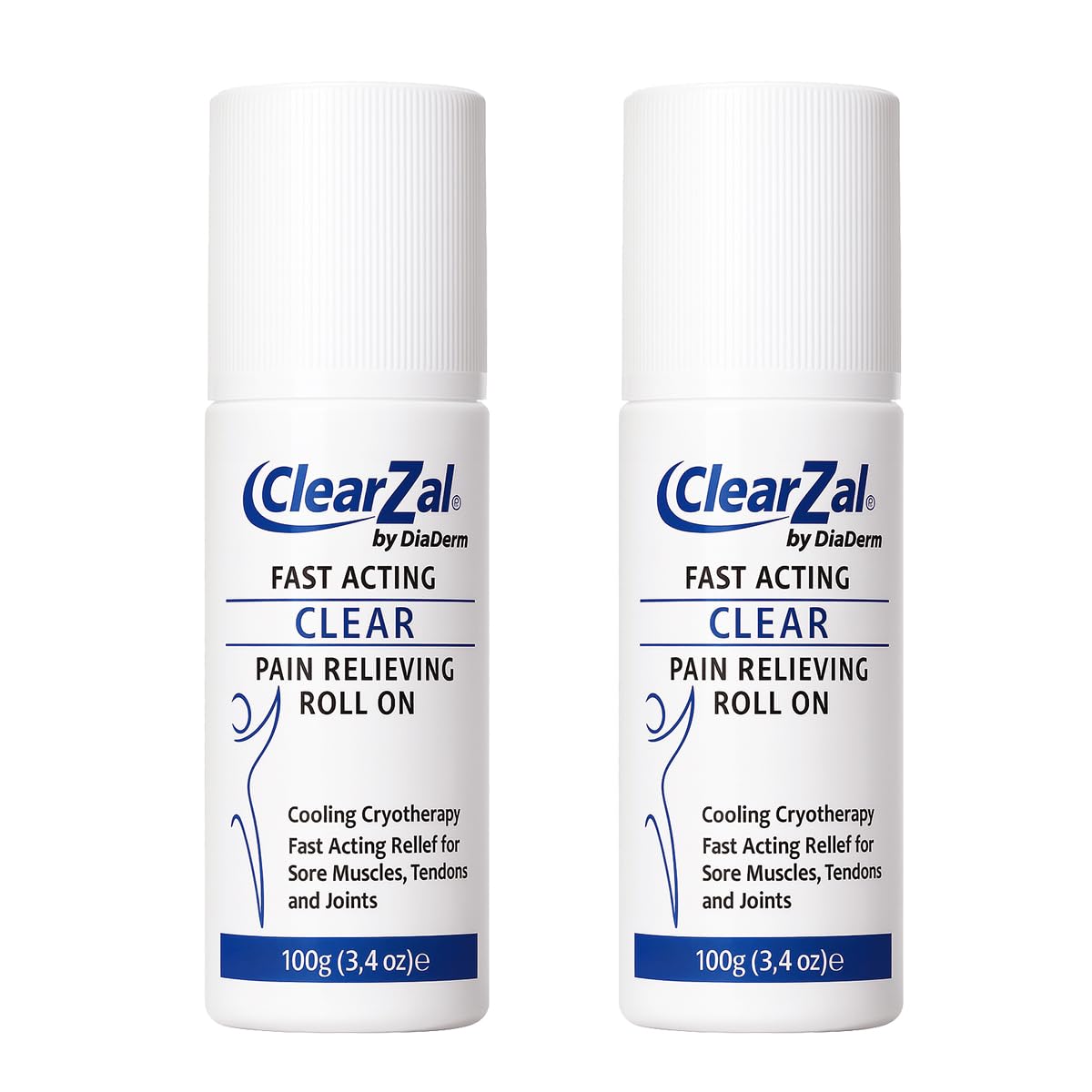 ClearZal Fast Acting Clear Pain Relieving Roll On Cooling Relief of Joint Pain, Muscle Pain, Muscle Soreness, and Swelling from Bruises or Injury - Non-Greasy - Homeopathy, 3.4oz Made in USA - dailyvitalstore