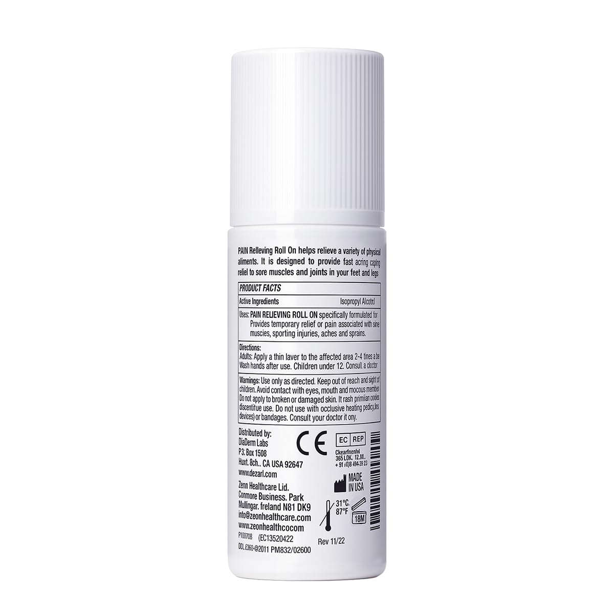 ClearZal Fast Acting Clear Pain Relieving Roll On Cooling Relief of Joint Pain, Muscle Pain, Muscle Soreness, and Swelling from Bruises or Injury - Non-Greasy - Homeopathy, 3.4oz Made in USA - dailyvitalstore