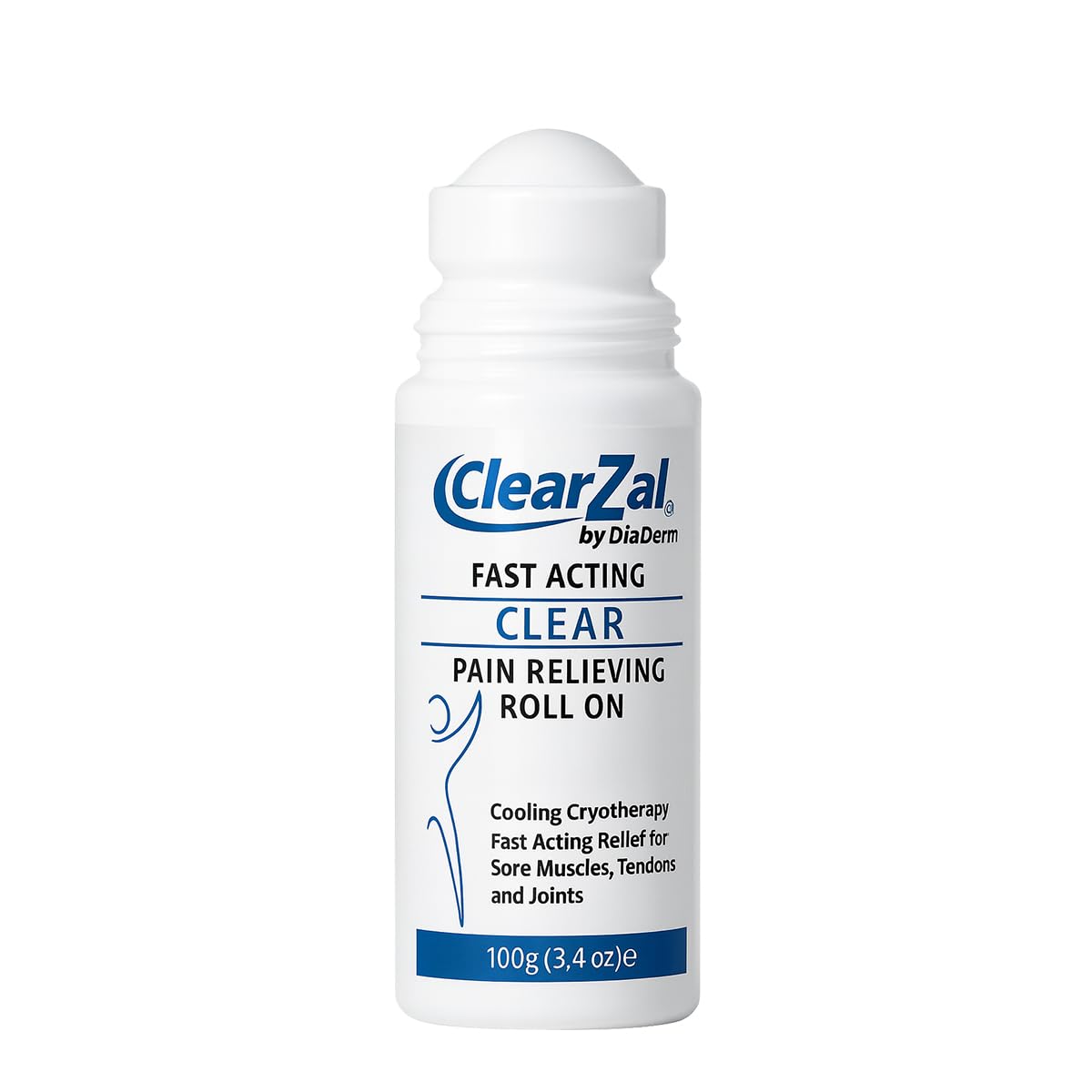 ClearZal Fast Acting Clear Pain Relieving Roll On Cooling Relief of Joint Pain, Muscle Pain, Muscle Soreness, and Swelling from Bruises or Injury - Non-Greasy - Homeopathy, 3.4oz Made in USA - dailyvitalstore